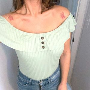 Off the shoulder body suit